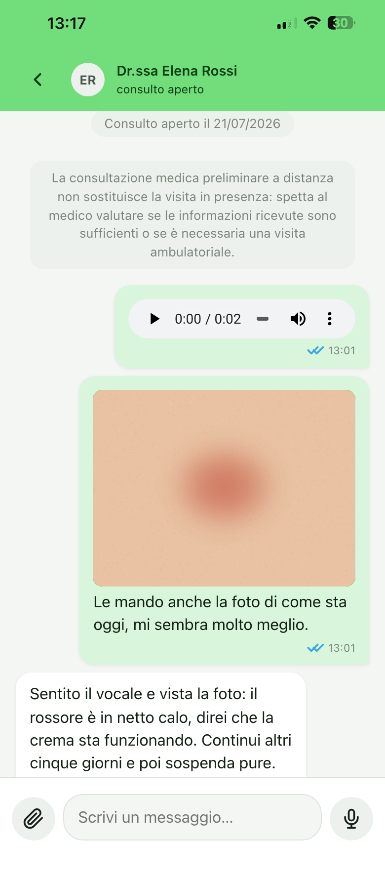 Vocale e foto nella chat